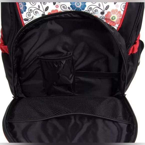 Thermos Foogo Floral Backpack Diaper Bag Poppy Patch Black - Picture 4 of 12
